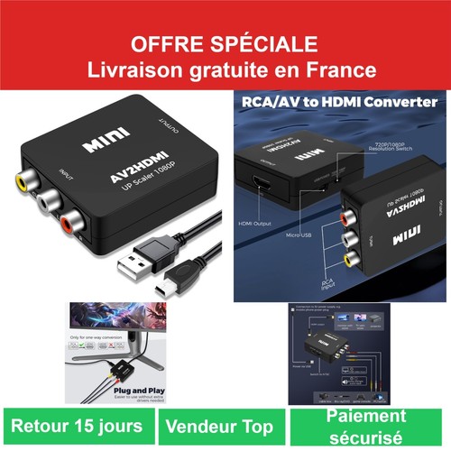 Convertisseur rca vers hdmi - convertisseur,