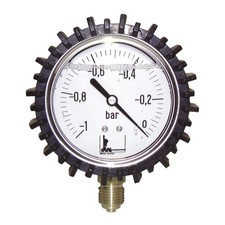Vacuomètre inox, glycérine Ø63mm, -1/0bar avec protection