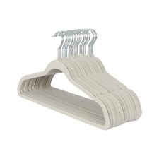 25x Cintres Antidérapants en Velours 45cm Gris Costume Chemises Vêtements Cintre