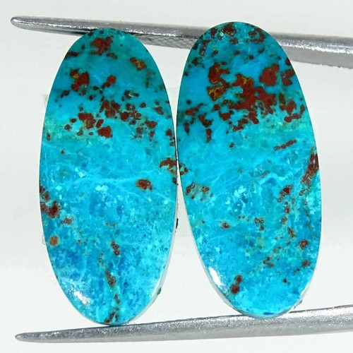 Paire cabochons ovales en - de,