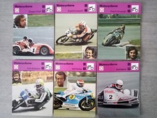 Rare 1980 Lot  6x French Card Sportscaster Motorcycle  Fiche Biland Lazzarini