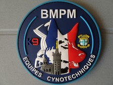 écusson marins-pompiers équipes cynotechniques k9 du bmpm velcro 9 cm
