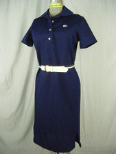 David Crystal Vintage 70s Bleu Marine Lacoste Fourreau Tricot Dress-Bust 36/S