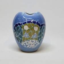 Vase Bleu Style Gaudi - Jordi Serra Moragas Studio Art Pottery Barcelona 