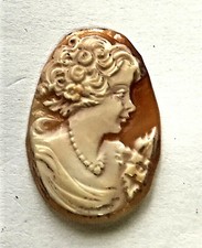 CAMÉE vintage pour parure BROCHE Miniatur PENDENTIF cameo  NACRE or FILIGRANE 17