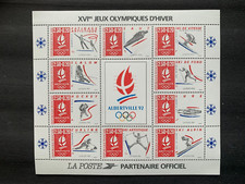 Bloc feuillet Timbres France 1992 YT BF14 Albertville 92