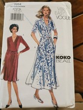 7014 PATRON VINTAGE VOGUE  CREATION KOKO BEALL ROBE ELEGANTE  34 AU 38