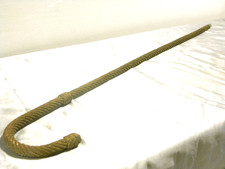 ?? RARE CANNE DE MARIN CAPITAINE MARINE CORDE TRESSEE AME ACIER WALKING STICK
