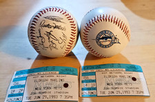 MLB Florida Marlins Balles de baseball + tickets de match Major League 1993