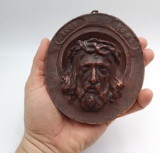 Ancien médaillon bas relief " Ecce Homo Jesus Christ "  XIXe siècle