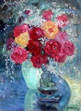 Tableau contemporain bouquet