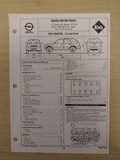 Opel Frontera 2.3 TD Turbo Diesel Fiche Technique Regla tech 1992 6 Pages