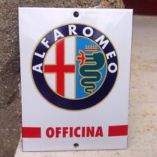 Plaque émaillée ALFA ROMEO OFFICINA Enamel Sign no Fiat Lancia Maserati