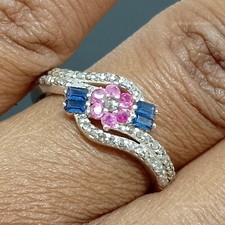 Diamant Pavé Bague 925 Argent