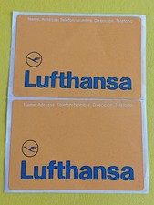 lot 2 Etiquettes de bagages Compagnie aérienne LUFTHANSA 10,5 x 8 cm