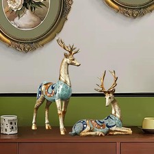 Lot de 2 statues d'élan