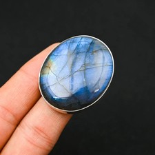 Labradorite Bague 925 Argent