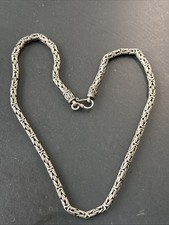 Très Beau Collier Chaîne En Argent Massif 925 Maille Art ethnique tank 