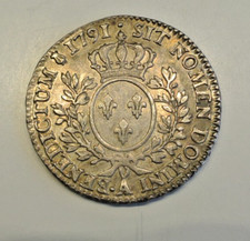 LOUIS XVI DEMI ECU 1791 A  point a gauche de la date RARE TTB aSUP