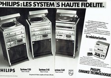 Publicité Advertising 028  1980   Philips (2p) hi-fi  mini chaine SP 55