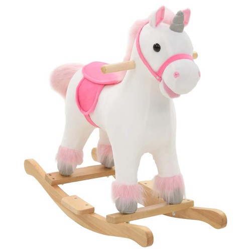 Cheval bascule peluche rose - bascule,