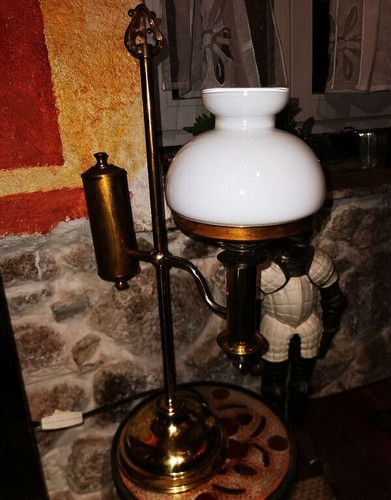 Lampe quinquet laiton - ,