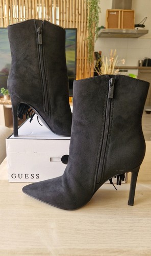 Guess bottine nubuck noir - nubuck,