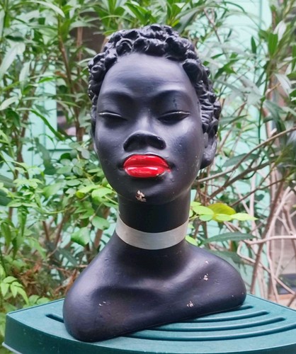 Ancien buste plâtre femme - ancien, en