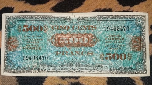 Billet 500 francs drapeau - billet,