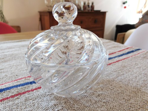 Ancien poudrier cristal - ancien,