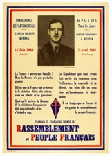 De GAULLE RPF Rurl-POSTER HQ 50x70cm d'une AFFICHE VINTAGE