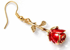 Boucles tige dorée & rose