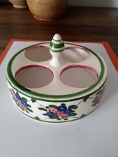 Ancien PRÉSENTOIR à OEUFS en Faïence - Motifs aux FLEURS - Belles Couleurs - TBE