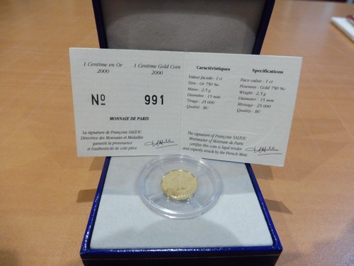 Superbe monnaie centime or - superbe,