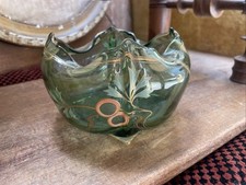 Ancien Vide Poche Vase Verre Émaillé Art Nouveau Legras 