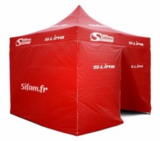 BARNUM20 Gazebo All 3x3m Rouge Structure All - 12kg Housse Polyester : 250gr/m2