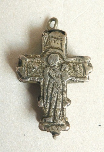 Croix reliquaire argent massif