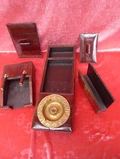 Belle Vieux Ensemble De Bureau En Bois Cuir Laiton Art Déco !