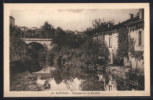 Cpa nontron paysage sur - cpa,