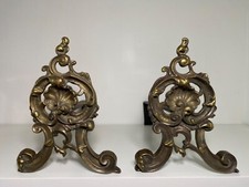 Paire de chenets en laiton