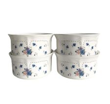 Lot de 4 ramequins en céramique motif fleurs - H5,5cm Ø11,5cm (Lot 2)