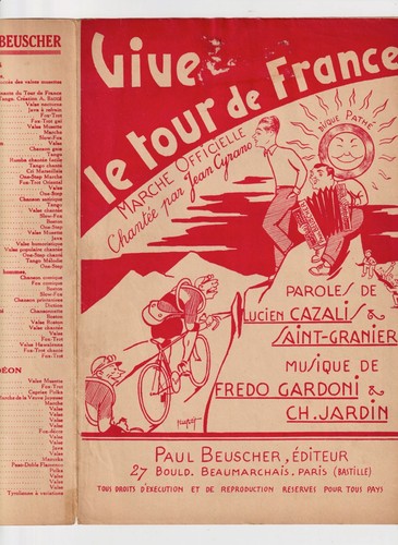 Vélo cyclisme 1935 partition - cyclisme,