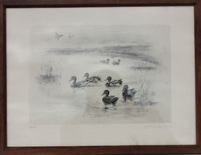 PIERRE-EMILE THORAIN - ESTAMPE CONTRE-SIGNÉE - LES CANARDS - 32 x 42 cm