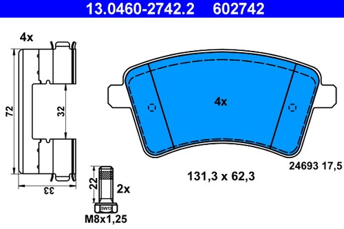 Ate 0460 2742 - 13.0460-2742.2, pad