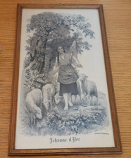 ANCIEN TABLEAU ART en SOIE tissé 1930 JEANNE D'ARC Fernand LEMATTE NEYRET FRERES