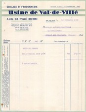 1936  GRILLAGE ET FERRONNERIE USINE DE VAL DE VILLE BAS  RHIN - M ANTONIN QU
