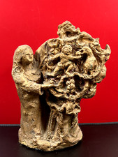 Sculpture modelage argile réhaussé or l'arbre de vie! probable Marguerite Gohaud