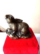 LAPIN en BRONZE FIN XIX CHINE