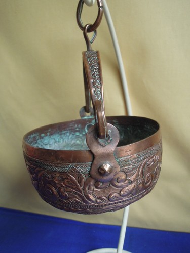 Ancien petit chaudron - petit, cuivre