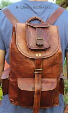 Sac à dos en cuir 20" sac à dos pour ordinateur portable vintage luxe marron ...